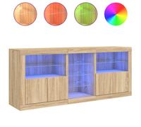 Sideboard with LED Lights Cupboard Highboard Storage Buffet Cabinet vidaXL