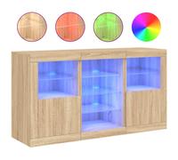 (sonoma oak) vidaXL Sideboard with LED Lights Cupboard Highboard Storage Cabinet Sonoma Oak