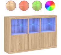 Sideboard with LED Lights Home Cupboard Side Cabinet Storage Highboard vidaXL