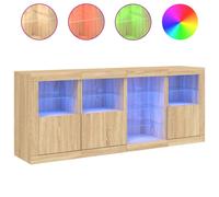 (sonoma oak) vidaXL Sideboard with LED Lights Home Cupboard Side Cabinet Storage Highboard
