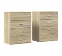 (sonoma oak) vidaXL Sideboards Cupboard Cabinet Highboard 2 pcs Brown Oak Engineered Wood