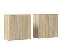 vidaXL Sideboards 2 pcs Sonoma Oak 79x38x80 cm Engineered Wood - Brown, Brown