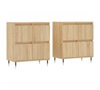 (sonoma oak) vidaXL Sideboards Side Cabinet Storage Cabinet 2 pcs White Engineered Wood