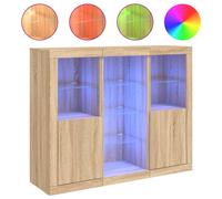 (sonoma oak) vidaXL Sideboards with LED Lights Cupboard Engineered Wood