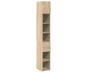 (sonoma oak) vidaXL Slim Storage Cabinet Highboard Sideboard Concrete Grey Engineered Wood