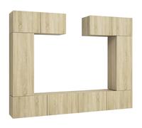 (sonoma oak) vidaXL TV Cabinet Set 6 Piece Chipboard TV Stand Cabinet 60/90cm Multi Colours