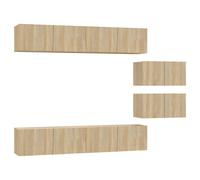 (Sonoma oak) vidaXL TV Cabinet Set 6 Piece Engineered Wood Multi Colours 100/80x30x30 cm