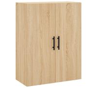 (sonoma oak) vidaXL Wall Mounted Cabinet Display Cabinet High Gloss White Engineered Wood