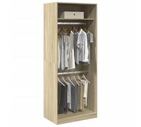Sonoma Oak Wardrobe 80 x 50 x 200 cm with Storage Space and Clothes Rail, Modern Compact Design for Bedroom, Hallway and Dressing Room