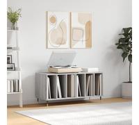 Sonoma Record Cabinet Grey Wood Material 100 x 38 x 48 cm with Iron Legs, Spacious for Records, Sturdy Surface for Turntables, Modern Storage Space in the Living Room