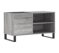 Sonoma Record Cabinet Grey Wood Material 85 x 38 x 48 cm with Iron Legs, Spacious for Record Records, Sturdy Top Plate for Turntables, Modern Design for Living Room and Home Cinema