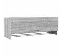 Sonoma Wardrobe Grey Wood Composite 100 x 32.5 x 35 cm Compact with Clothes Rail and Storage Space Modern for Bedroom Hallway and Dressing Room