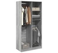 Sonoma Wardrobe Grey Wood Composite 100 x 50 x 200 cm with Storage Space, Clothes Rail and Shelves for Bedroom, Hallway and Children's Room, Modern Compact Design