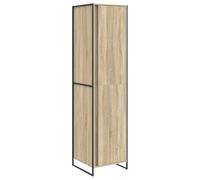 Sonoma Wardrobe with Door, 2 Pieces, 50 x 50 x 200 cm, Wardrobe Bedroom Modern Storage Space with Clothes Rail and Drawers for Hallway and Dressing Room