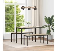 Sonoma Wood Composite Bench 110 x 35 x 45 cm with Metal Legs, Robust Bench for Dining Room and Living Room, Easy Cleaning, Modern Design, Practical Seating