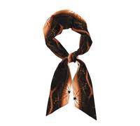 SONOON Cobwebs With A Spider Print Long Strip Shape Scarf For Women Necktie Silk Like Neck Scarf Lightweight Hair Scarf Gifts Ladies' Holiday