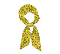 SONOON Cute Funny Animal Monkey Banana Print Long Strip Shape Scarf For Women Necktie Silk Like Neck Scarf Lightweight Hair Scarf Gifts Ladies' Holiday