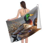 SONOON Mallard Duck Print Microfiber Bath Towel (80 X 130 Cm), Bath Towels -Beach Towels,Highly Absorbent And Quick Dry Bath Sheet,Multi-Color Bath Gym Washrag,Great Softness Jumbo Towels