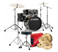 Sonor AQ1 22 5pc Pro Drum Kit w/Cymbals Piano Black