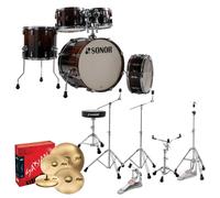 Sonor AQ2 20 5pc Complete Drum Kit With Hardware & Throne Brown Fade
