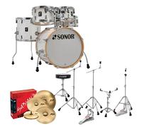 Sonor AQ2 20 5pc Complete Drum Kit With Hardware & Throne White Pearl
