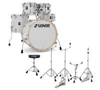 Sonor AQ2 22 5pc Drum Kit With Hardware & Throne White Pearl