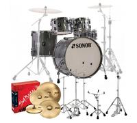 Sonor AQ2 22 5pc Pro Drum Kit w/Cymbals Titanium Quartz