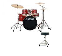 Sonor AQX 20 5pc Drum Kit w/Hardware & Free Throne Red Moon Sparkle
