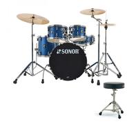 Sonor AQX 22 5pc Drum Kit w/Hardware & Free Throne Blue Ocean Sparkle