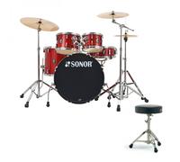 Sonor AQX 22 5pc Drum Kit w/Hardware & Free Throne Red Moon Sparkle