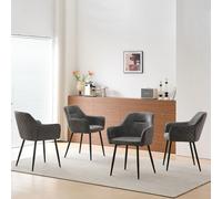 SONORA Set of 4 Modern Faux Suede Dining Chairs With Ergonomic Design in Grey SONORA Grey