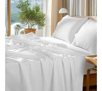 SONORO KATE 100% Egyptian Cotton Sheets Set - 1000 High Thread Count, Luxury 5-Star Hotel Sateen Bed Sheets, Soft, Breathable Long Staple Sheets, Fit up to 16" - 4 PC (White,King)
