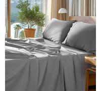 SONORO KATE 100% Egyptian Cotton Sheets Set - 1000 High Thread Count, Luxury 5-Star Hotel Sateen Bed Sheets, Soft, Breathable Long Staple Sheets, Fit up to 16" - 4 PC (Grey,King)