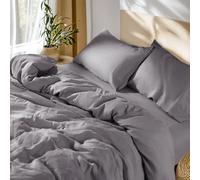 SONORO KATE 100% French Linen Cal King Duvet Cover Set,Zipper Closure,3PC | Natural French Flax,Soft Breathable for Hot Sleepers,Moisture Wicking & Durable,4 Corner Ties,Dark Grey