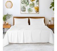 SONORO KATE 1200 Thread Count Cotton Sheets, Luxury 100% Egyptian Cotton Sheets, Extra Soft Bed Sheets 68 (White, Queen)