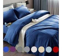 SONORO KATE Bed Sheet Set Super Soft Microfiber 1800 Thread Count Egyptian Sheets Fit 18-24 Inch Deep Pocket Mattress Wrinkle and Hypoallergenic (Navy Blue, Queen)
