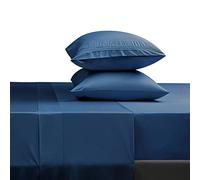 SONORO KATE Bed Sheet Set Super Soft Microfiber 1800 Thread Count Luxury Egyptian Sheets 16-Inch Deep Pocket Wrinkle-4 Piece(Queen, Navy Blue)