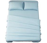 SONORO KATE Bed Sheet Set Super Soft Microfiber 1800 Thread Count Luxury Egyptian Sheets 16-Inch Deep Pocket，Wrinkle and Hypoallergenic-4 Piece (Spa Blue, California King)