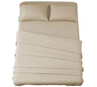 SONORO KATE Bed Sheet Set Super Soft Microfiber 1800 Thread Count Luxury Egyptian Sheets 16-Inch Deep Pocket，Wrinkle and Hypoallergenic-4 Piece (Beige, King)