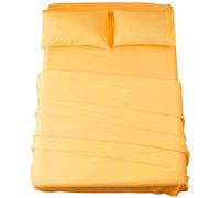 SONORO KATE Bed Sheet Set Super Soft Microfiber 1800 Thread Count Luxury Egyptian Sheets 16-Inch Deep Pocket，Wrinkle and Hypoallergenic-4 Piece (Yellow, Queen)