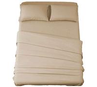 SONORO KATE Bed Sheet Set Super Soft Microfiber 1800 Thread Count Luxury Egyptian Sheets 16-Inch Deep Pocket，Wrinkle and Hypoallergenic-4 Piece (Taupe, Queen)
