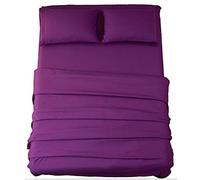 SONORO KATE Bed Sheet Set Super Soft Microfiber 1800 Thread Count Luxury Egyptian Sheets 18-Inch Deep Pocket Wrinkle and Hypoallergenic-4 Piece(Full Purple)