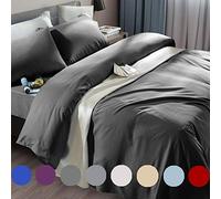 SONORO KATE Bed Sheet Set Super Soft Microfiber 1800 Thread Count Luxury Egyptian Sheets Fit 18-24 Inch Deep Pocket Mattress Wrinkle and Hypoallergenic-6 Piece (Dark Grey, King)