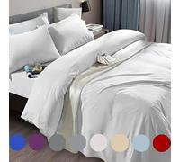 SONORO KATE Bed Sheet Set Super Soft Microfiber 1800 Thread Count Luxury Egyptian Sheets Fit 18-24 Inch Deep Pocket Mattress Wrinkle and Hypoallergenic-6 Piece (White, King)