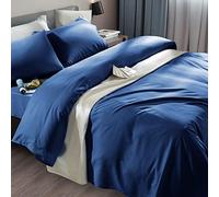 SONORO KATE Bed Sheet Set Super Soft Microfiber 1800 Thread Count Luxury Egyptian Sheets Fit 18-24 Inch Deep Pocket Mattress Wrinkle-6 Piece (Navy Blue, Full)