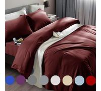 SONORO KATE Bedding Bed Sheet Set Super Soft Microfiber 1800 Thread Count Luxury Egyptian Sheets Fit 18-24 Inch Deep Pocket Mattress Wrinkle-6 Piece (Burgundy, Queen)