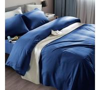 SONORO KATE Single Bed Sheet Set Super Soft Microfiber 1800 Thread Count Luxury Egyptian Sheets Fit 18-24 Inch Deep Pocket Mattress Wrinkle-4 Piece (Navy Blue, Twin XL)