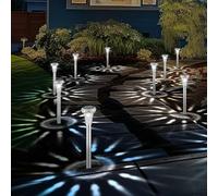 SonPen 6pcs LED Solar Garden Lights, IP65 Solar Garden Lights Stainless Steel Waterproof Energy Saving for Patio, Lawn, Yard, Driveways (Cool White)