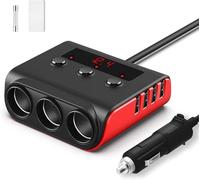 SONRU 120W Fast Car Charger Adapter 2025, Cigarette Lighter Usb Charger,12/24V Multi Sockets Cigarette Lighter Adapter & Splitter, Double Plug Port in Car Charger For iPhone/Samsung & All Car Devices