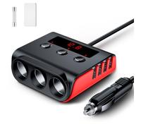 SONRU 120W Fast Car Charger Adapter, Cigarette Lighter Usb Charger,12/24V Multi Sockets Cigarette Lighter Adapter & Splitter, Double Plug Port in Car Charger For iPhone/Samsung & All Car Devices
